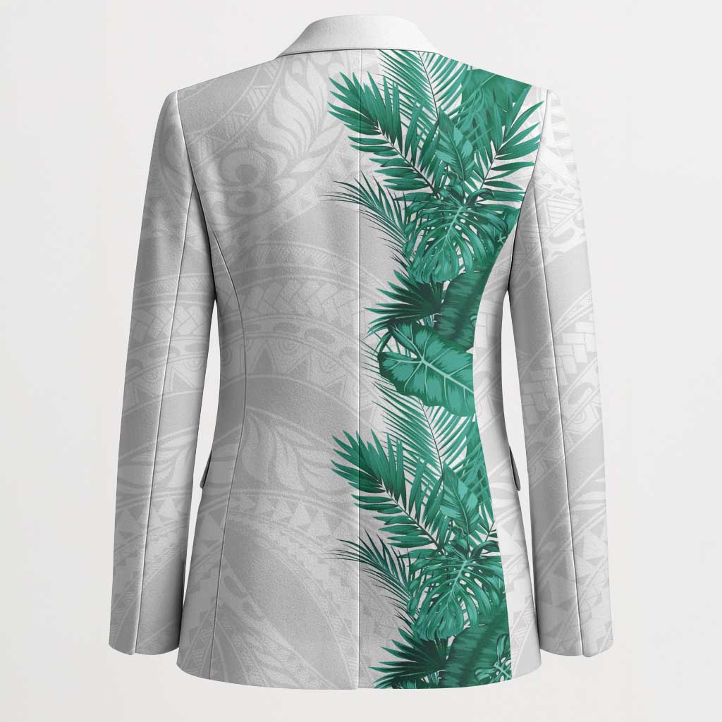 Hawaii Tropical Leaves Blazer Polynesian Pattern
