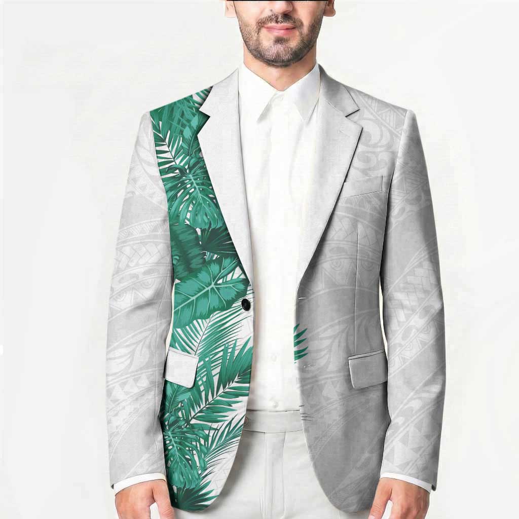 Hawaii Tropical Leaves Blazer Polynesian Pattern
