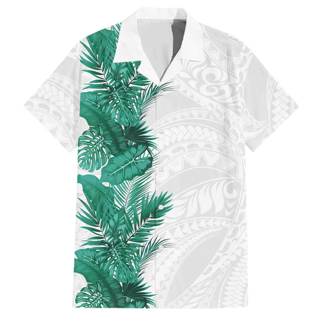 Hawaii Tropical Leaves Family Matching Puletasi and Hawaiian Shirt Polynesian Pattern