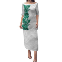 Hawaii Tropical Leaves Family Matching Puletasi and Hawaiian Shirt Polynesian Pattern