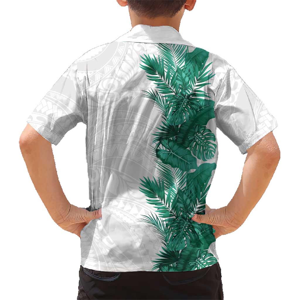 Hawaii Tropical Leaves Family Matching Summer Maxi Dress and Hawaiian Shirt Polynesian Pattern