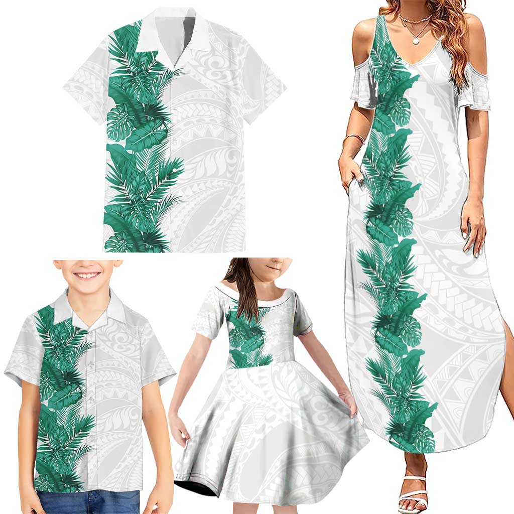 Hawaii Tropical Leaves Family Matching Summer Maxi Dress and Hawaiian Shirt Polynesian Pattern LT01 - Polynesian Pride