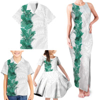 Hawaii Tropical Leaves Family Matching Tank Maxi Dress and Hawaiian Shirt Polynesian Pattern