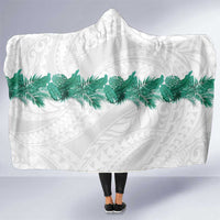 Hawaii Tropical Leaves Hooded Blanket Polynesian Pattern