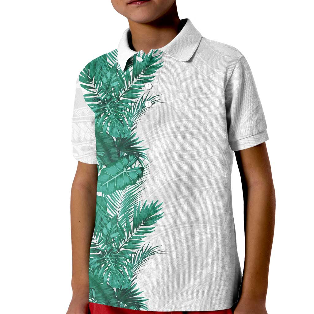 Hawaii Tropical Leaves Kid Polo Shirt Polynesian Pattern LT01 Kid White - Polynesian Pride