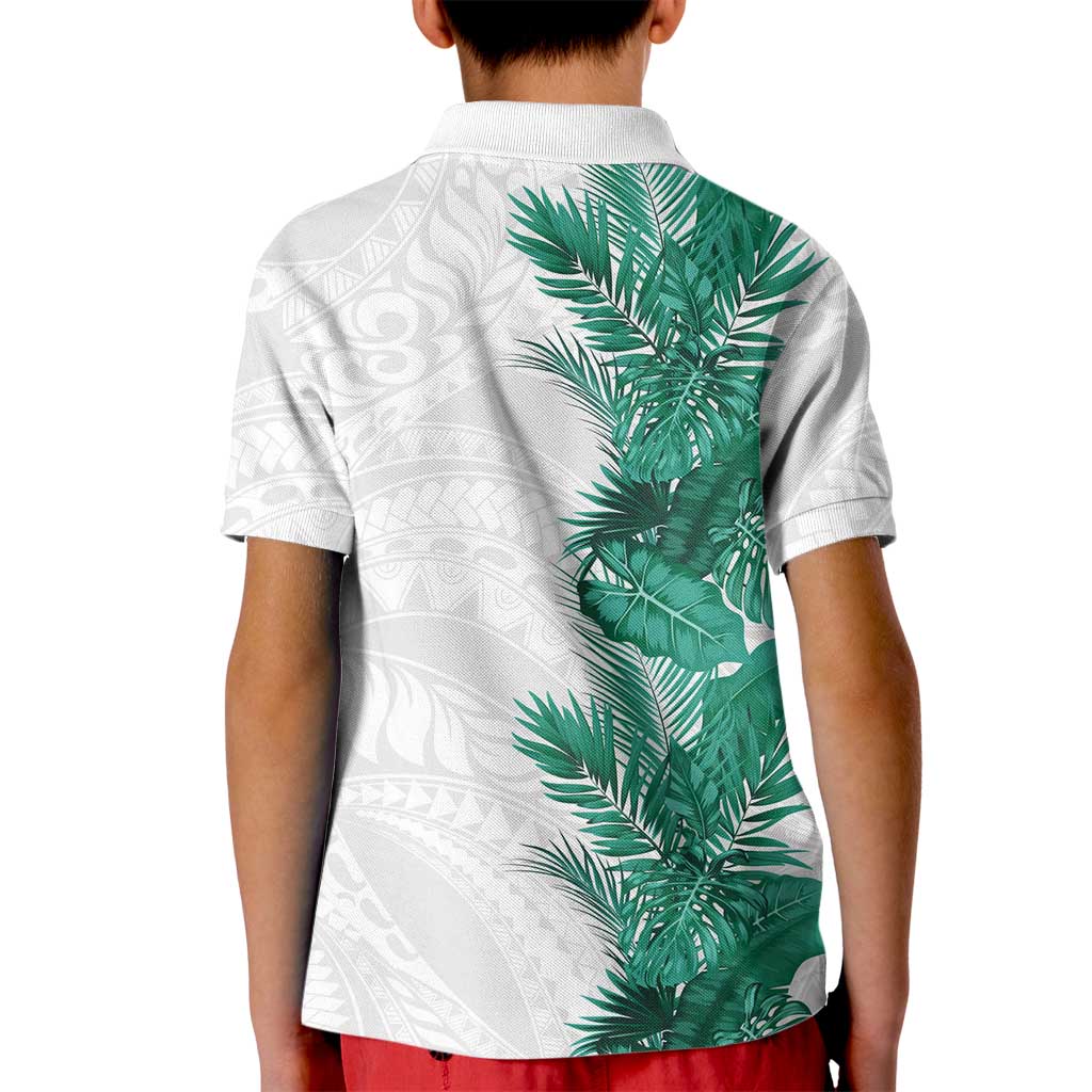 Hawaii Tropical Leaves Kid Polo Shirt Polynesian Pattern