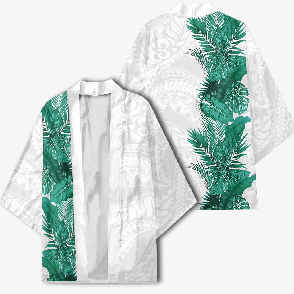 Hawaii Tropical Leaves Kimono Polynesian Pattern
