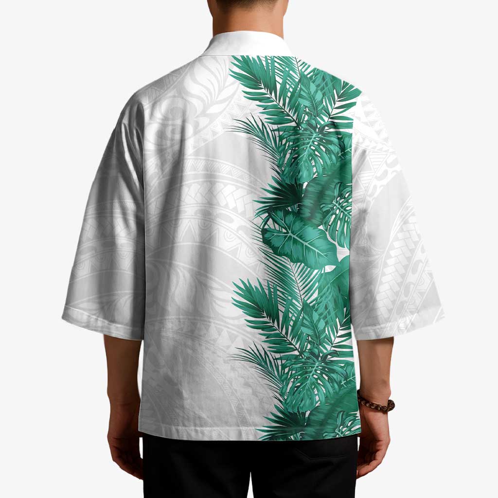 Hawaii Tropical Leaves Kimono Polynesian Pattern