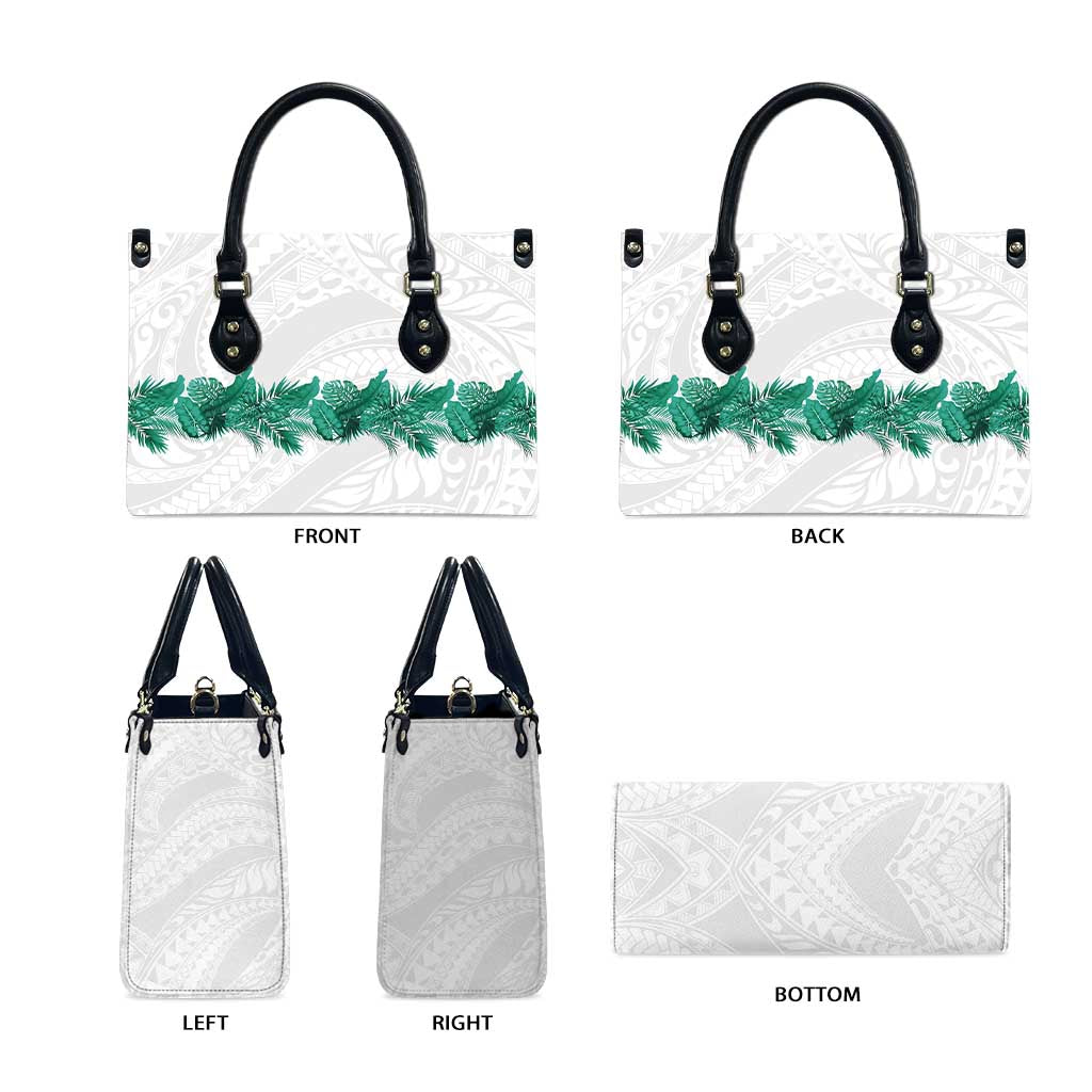 Hawaii Tropical Leaves Leather Bag Polynesian Pattern