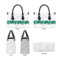 Hawaii Tropical Leaves Leather Bag Polynesian Pattern