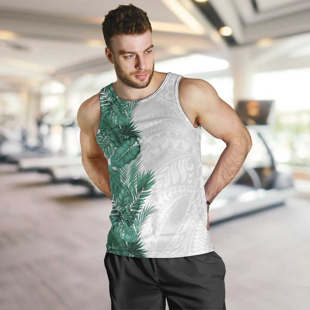 Hawaii Tropical Leaves Men Tank Top Polynesian Pattern