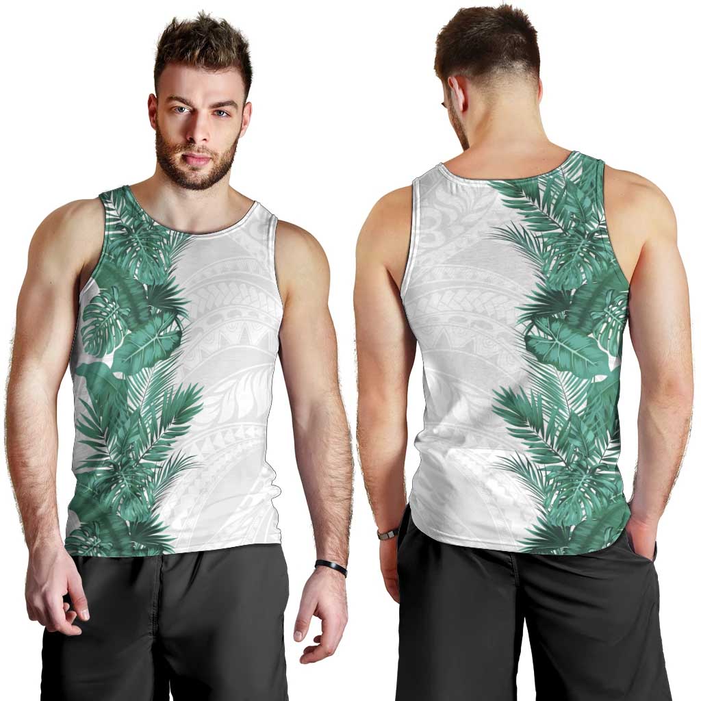 Hawaii Tropical Leaves Men Tank Top Polynesian Pattern