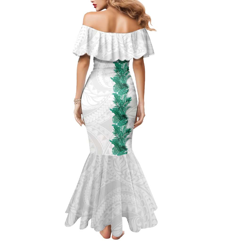 Hawaii Tropical Leaves Mermaid Dress Polynesian Pattern
