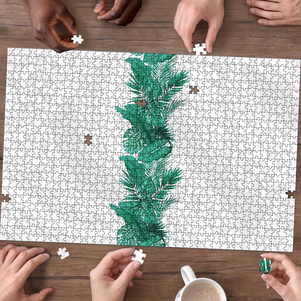 Hawaii Tropical Leaves Puzzle Polynesian Pattern