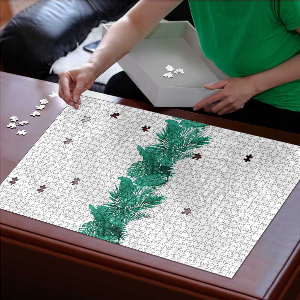 Hawaii Tropical Leaves Puzzle Polynesian Pattern