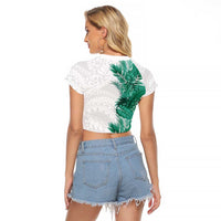 Hawaii Tropical Leaves Raglan Cropped T Shirt Polynesian Pattern LT01 - Polynesian Pride