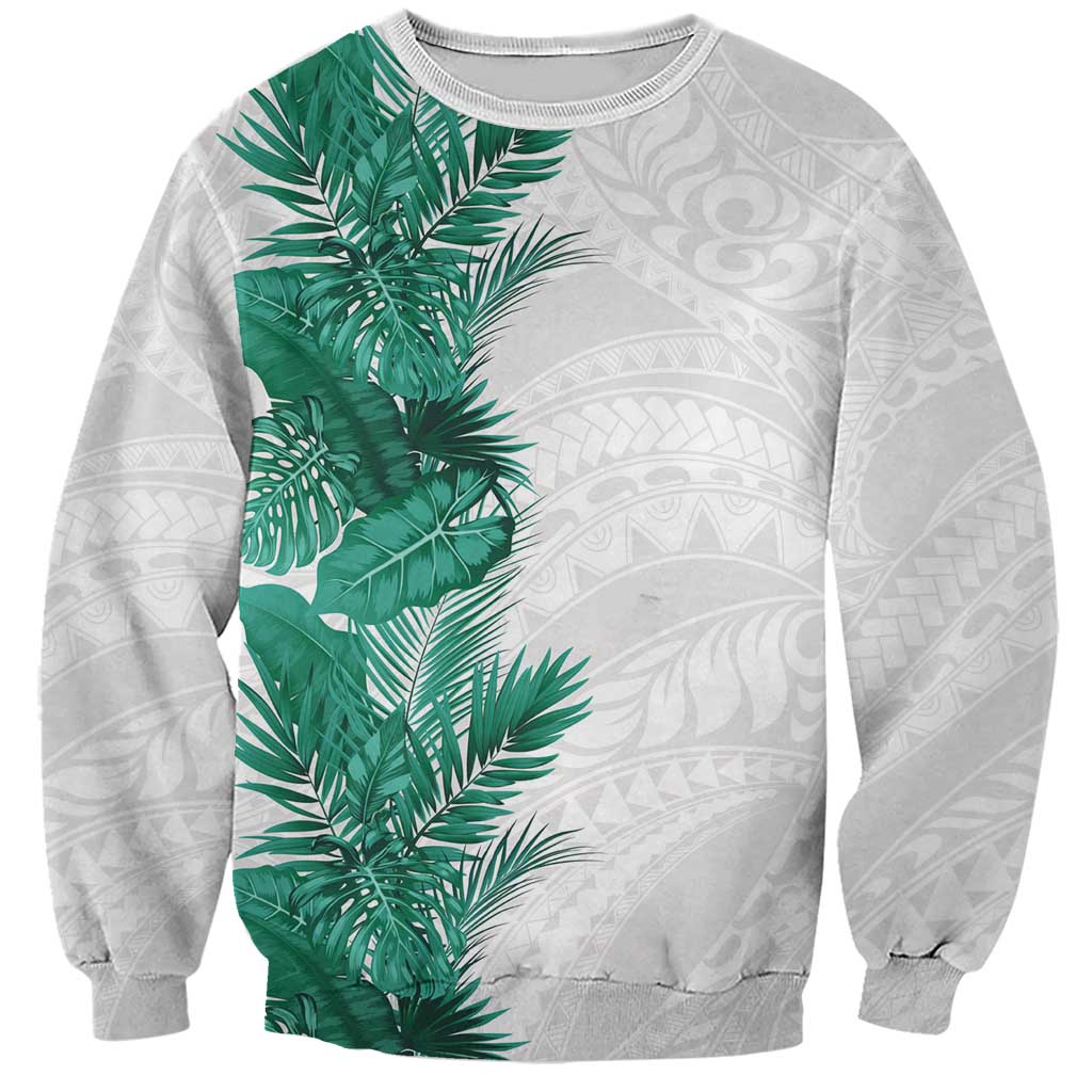 Hawaii Tropical Leaves Sweatshirt Polynesian Pattern