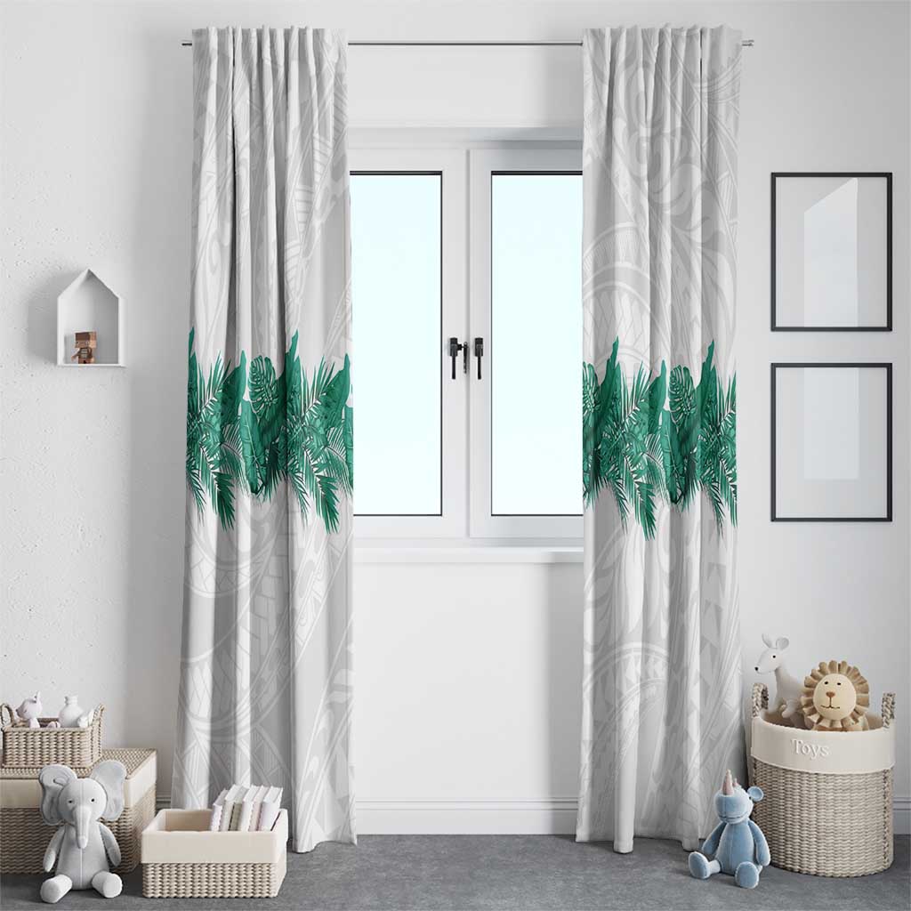 Hawaii Tropical Leaves Window Curtain Polynesian Pattern