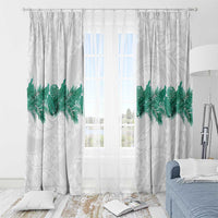Hawaii Tropical Leaves Window Curtain Polynesian Pattern