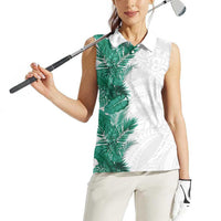 Hawaii Tropical Leaves Women Sleeveless Polo Shirt Polynesian Pattern