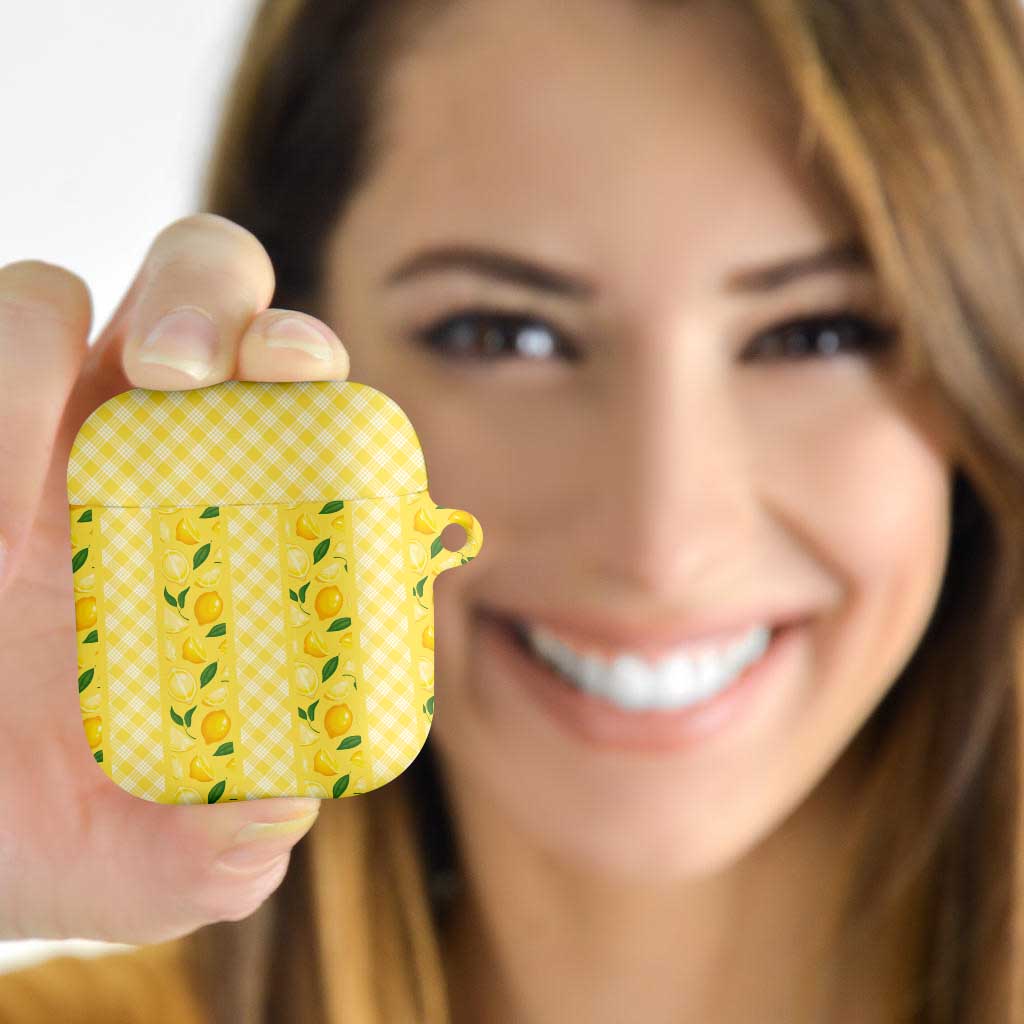 Hawaii Lemon Palaka AirPods Case Striped Stylized