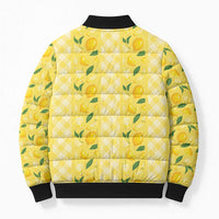 Hawaii Lemon Palaka Bomber Puffer Jacket Striped Stylized LT01 - Polynesian Pride