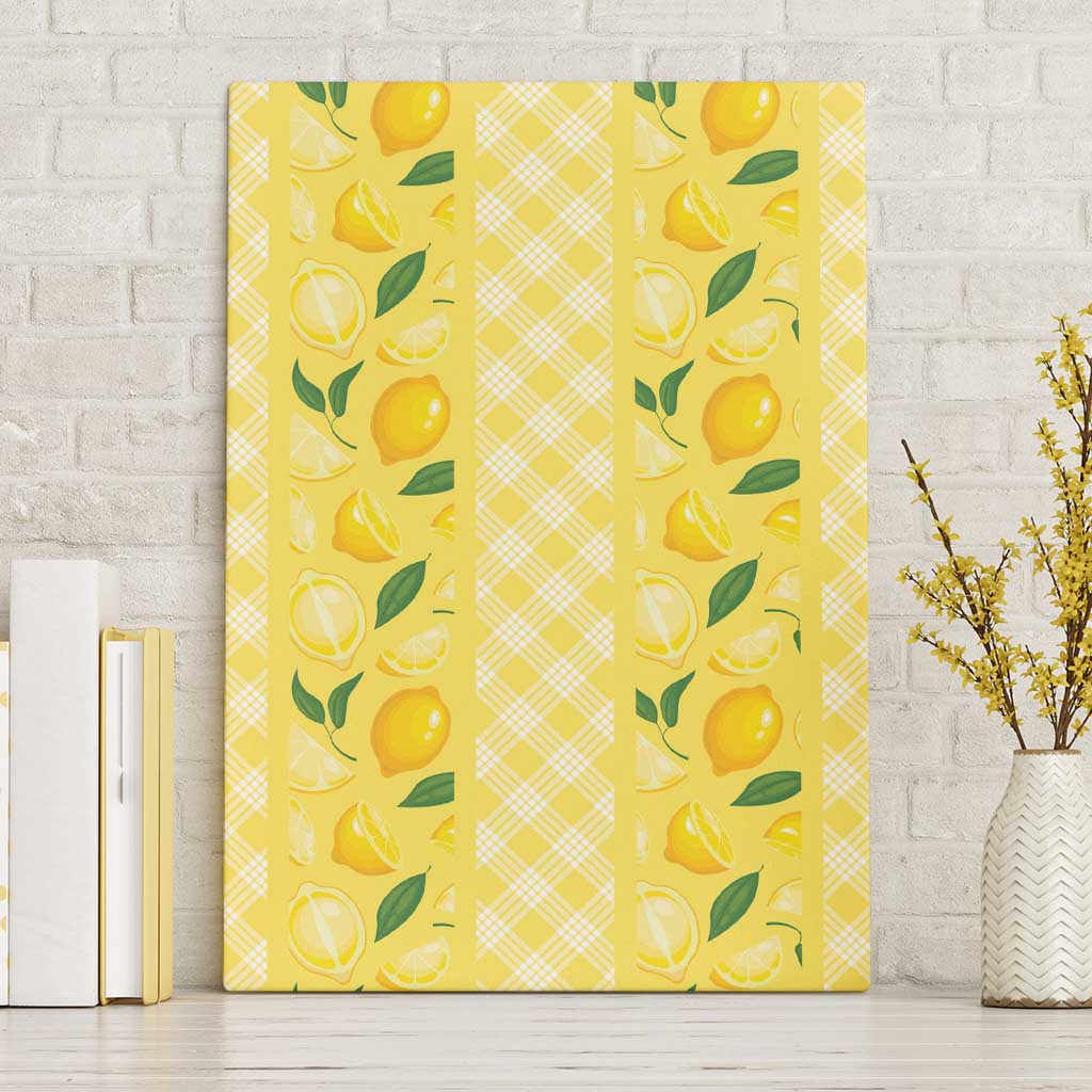 Hawaii Lemon Palaka Canvas Wall Art Striped Stylized