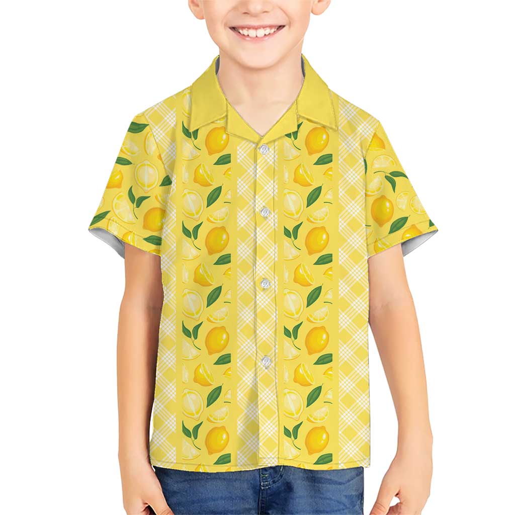 Hawaii Lemon Palaka Family Matching Off Shoulder Maxi Dress and Hawaiian Shirt Striped Stylized LT01 Son's Shirt Yellow - Polynesian Pride