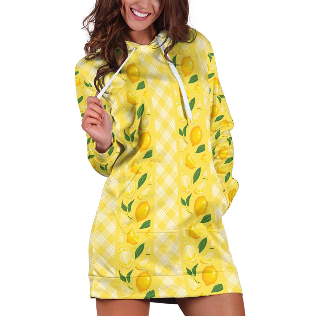 Hawaii Lemon Palaka Hoodie Dress Striped Stylized LT01 Yellow - Polynesian Pride