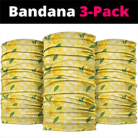 Hawaii Lemon Palaka Neck Gaiter Striped Stylized