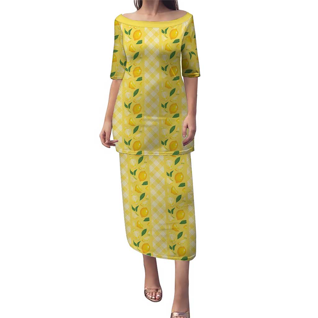 Hawaii Lemon Palaka Puletasi Striped Stylized