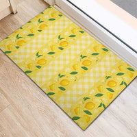 Hawaii Lemon Palaka Rubber Doormat Striped Stylized