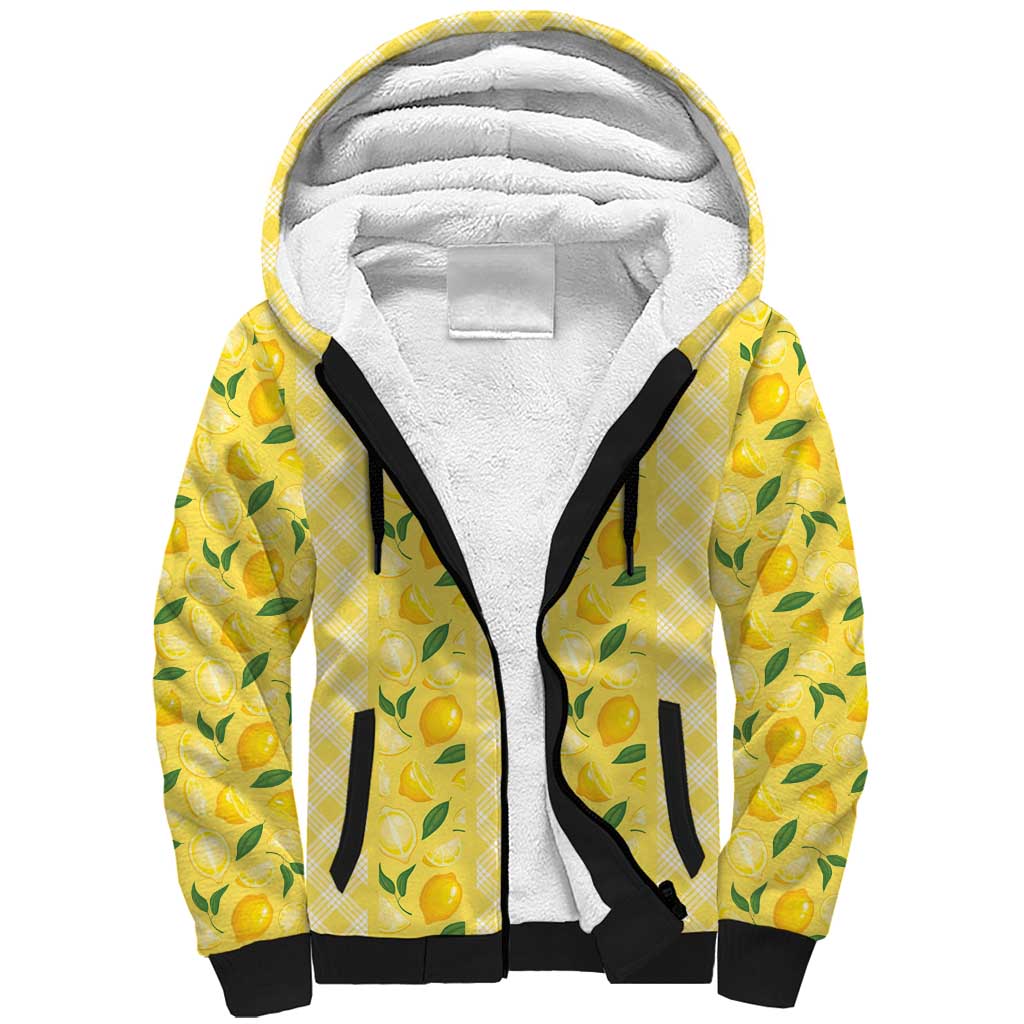 Hawaii Lemon Palaka Sherpa Hoodie Striped Stylized