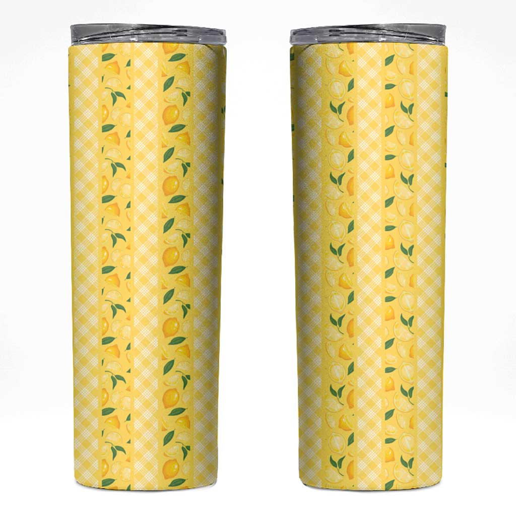 Hawaii Lemon Palaka Skinny Tumbler Striped Stylized