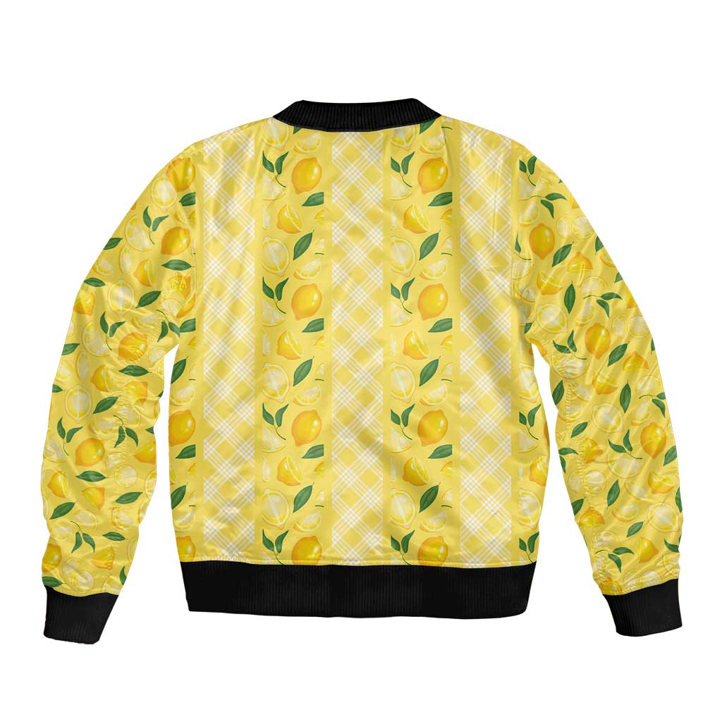 Hawaii Lemon Palaka Sleeve Zip Bomber Jacket Striped Stylized LT01 - Polynesian Pride