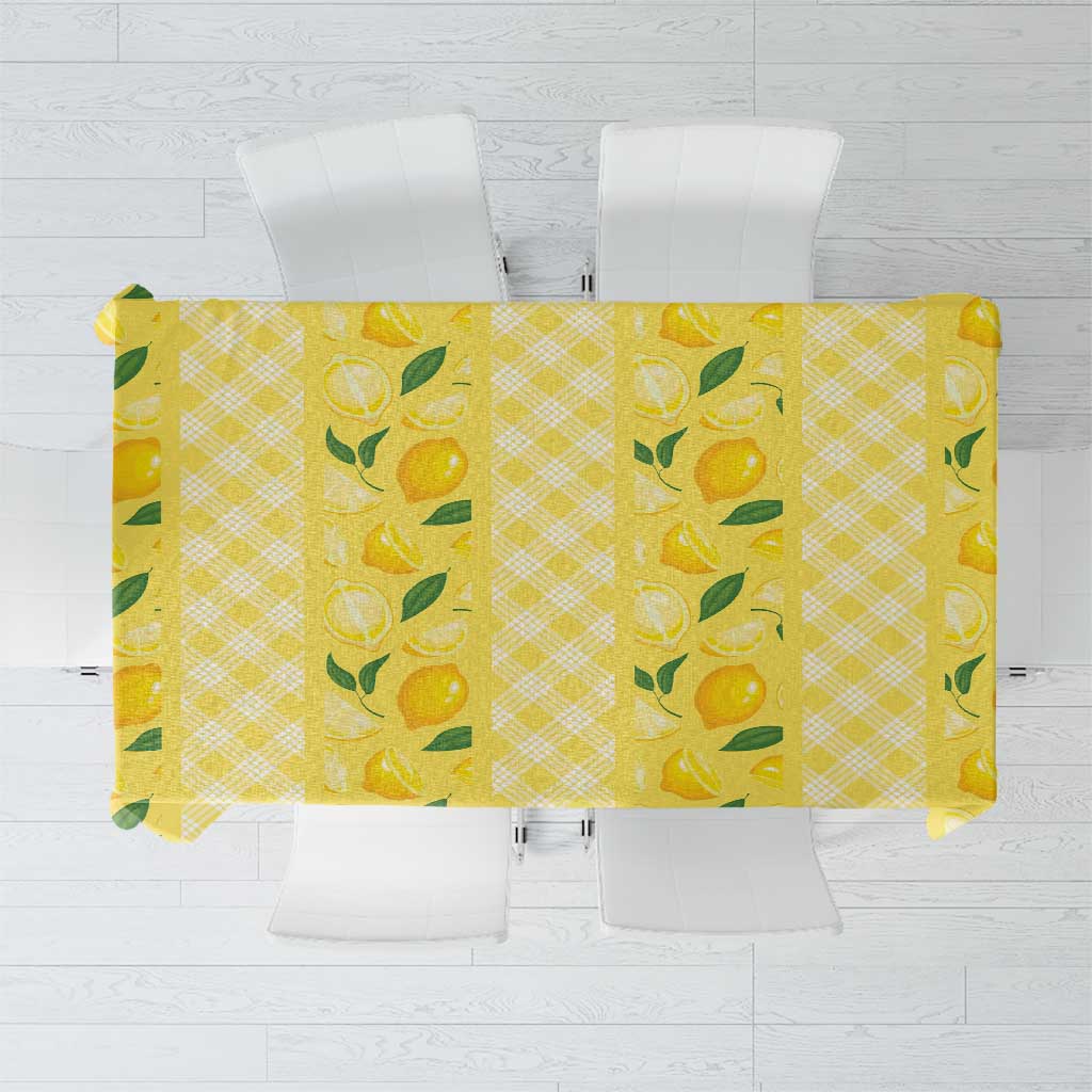 Hawaii Lemon Palaka Tablecloth Striped Stylized