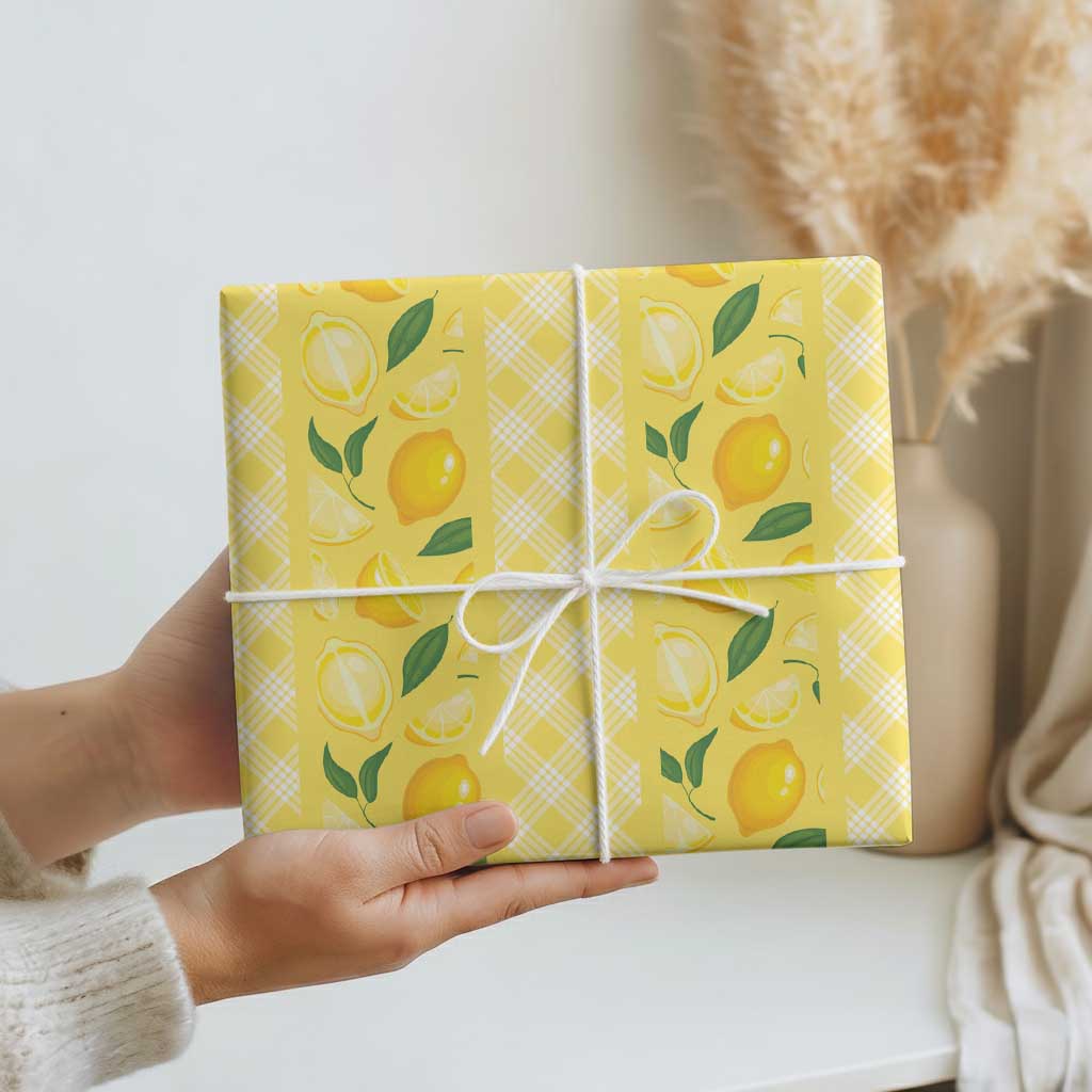 Hawaii Lemon Palaka Wrapping Paper Striped Stylized LT01 - Polynesian Pride