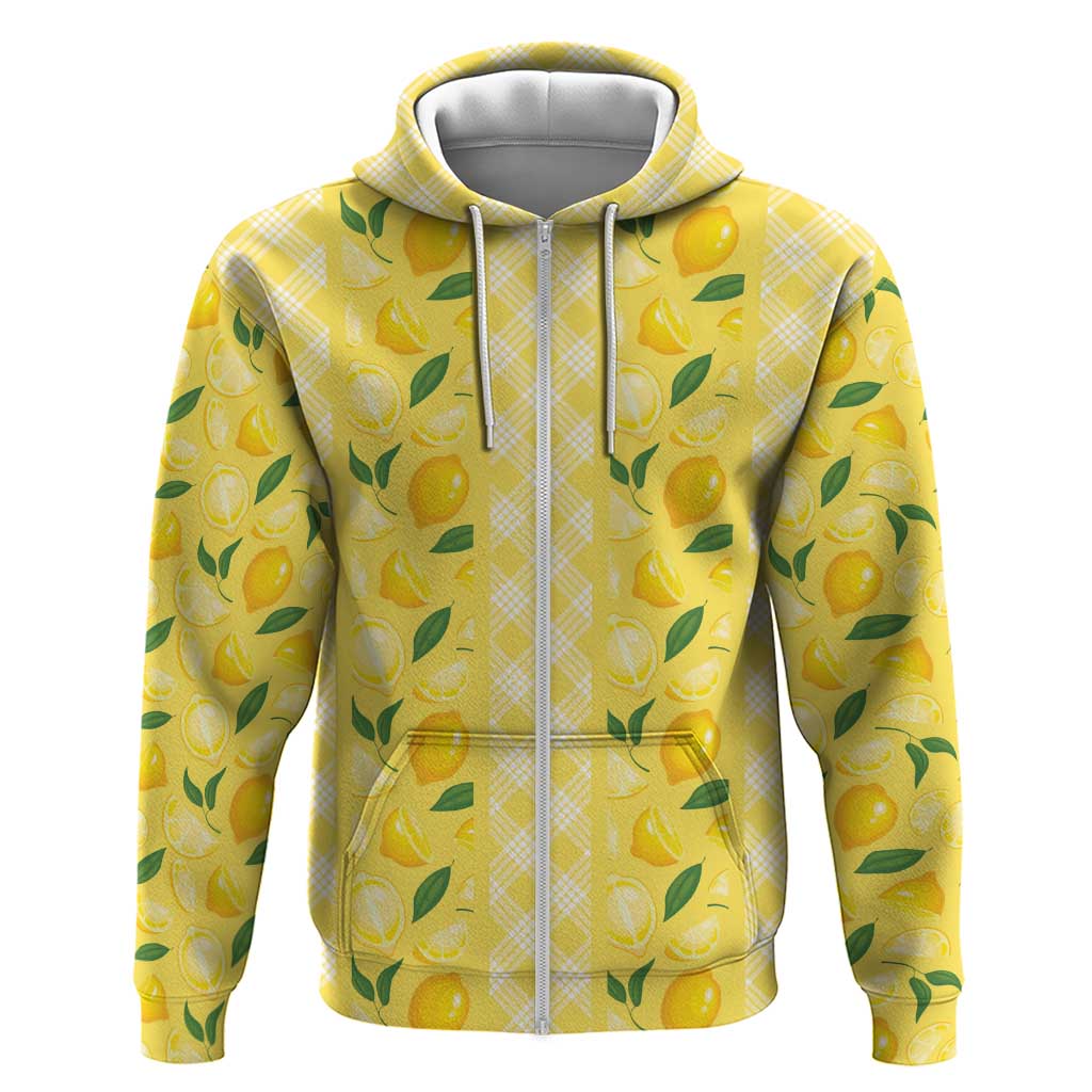Hawaii Lemon Palaka Zip Hoodie Striped Stylized LT01 Zip Hoodie Yellow - Polynesian Pride