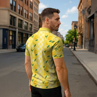 Hawaii Lemon Palaka Zipper Polo Shirt Striped Stylized LT01 - Polynesian Pride