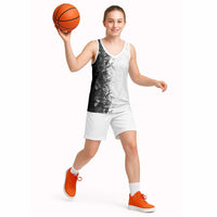 Hawaii Tropical Plant Monochrome Basketball Jersey Vibrant Polynesian Pattern LT01 - Polynesian Pride