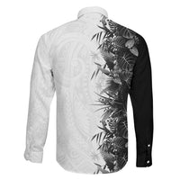 Hawaii Tropical Plant Monochrome Family Matching Off Shoulder Maxi Dress and Hawaiian Shirt Vibrant Polynesian Pattern