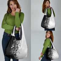 Hawaii Tropical Plant Monochrome Grocery Bag Vibrant Polynesian Pattern