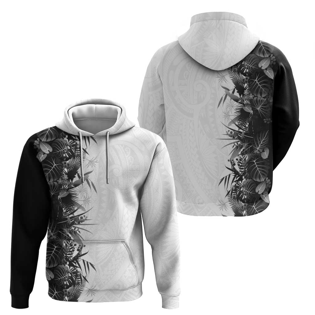 Hawaii Tropical Plant Monochrome Hoodie Vibrant Polynesian Pattern LT01 - Polynesian Pride