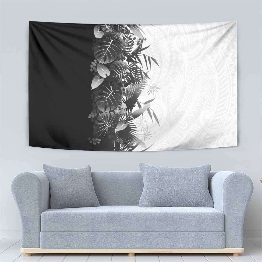 Hawaii Tropical Plant Monochrome Tapestry Vibrant Polynesian Pattern