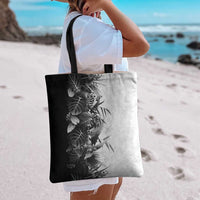 Hawaii Tropical Plant Monochrome Tote Bag Vibrant Polynesian Pattern