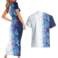 Hawaii Tropical Plant UliUli Couples Matching Short Sleeve Bodycon Dress and Hawaiian Shirt Vibrant Polynesian Pattern LT01 - Polynesian Pride