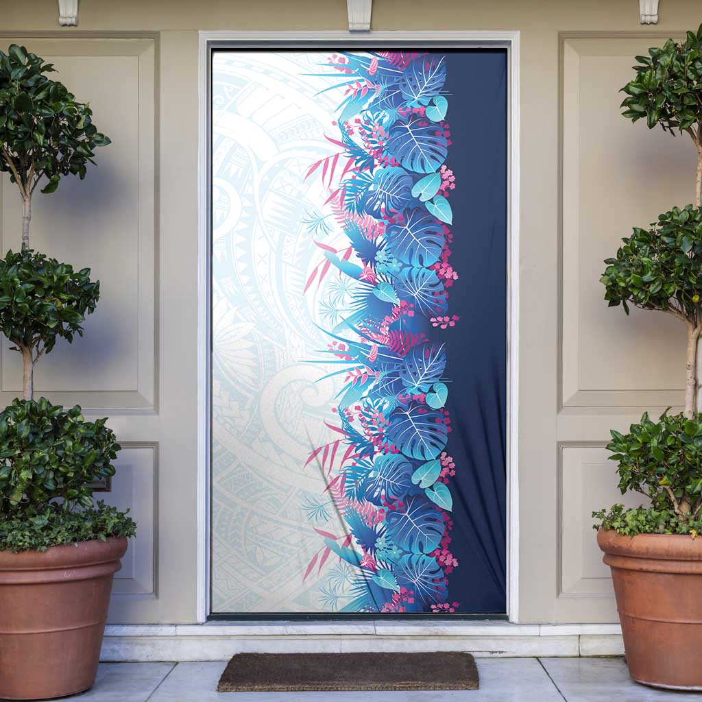 Hawaii Tropical Plant UliUli Door Cover Vibrant Polynesian Pattern