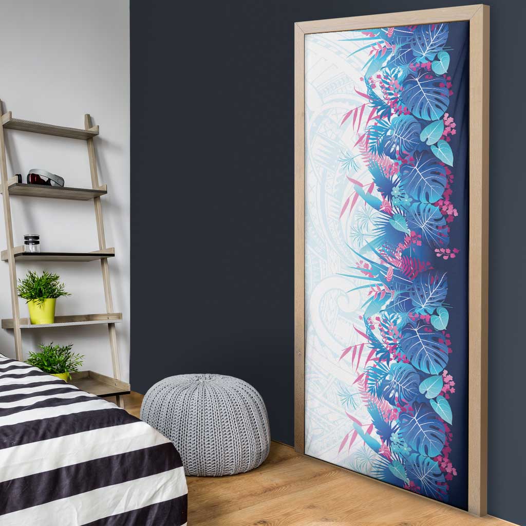 Hawaii Tropical Plant UliUli Door Cover Vibrant Polynesian Pattern