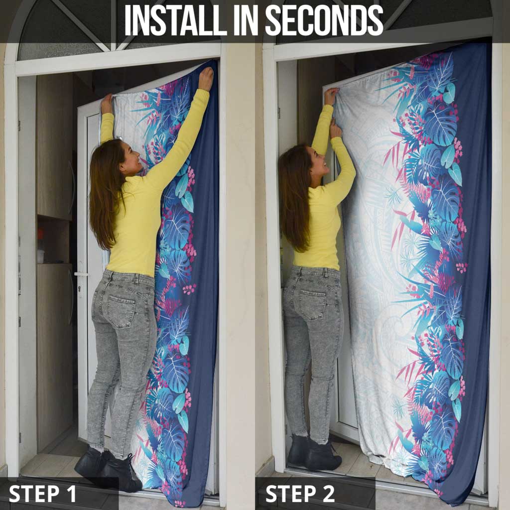 Hawaii Tropical Plant UliUli Door Cover Vibrant Polynesian Pattern