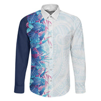 Hawaii Tropical Plant UliUli Family Matching Off Shoulder Short Dress and Hawaiian Shirt Vibrant Polynesian Pattern
